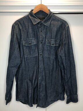 Banana Republic Blue Shirt Mens L (15 15half ) 100% cotton